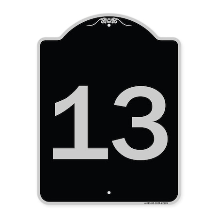 Sign With Number 13 Heavy-Gauge Aluminum Architectural Sign